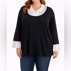 Women's Black and White Top